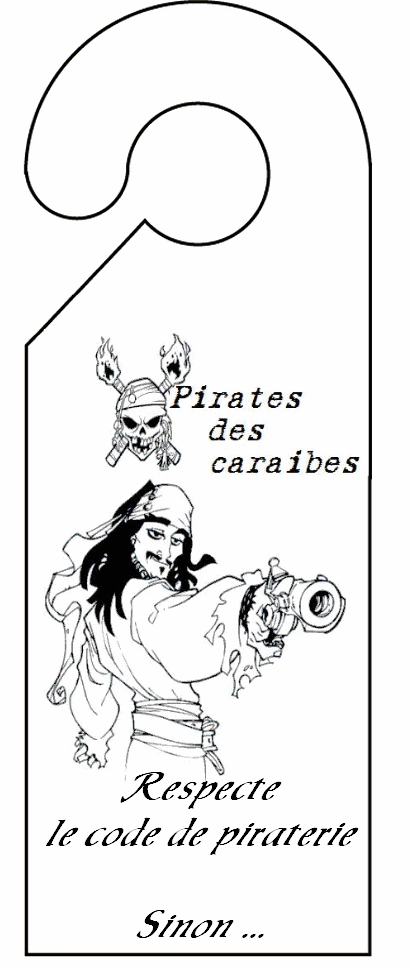 pancarte de porte pirate des caraibes 2